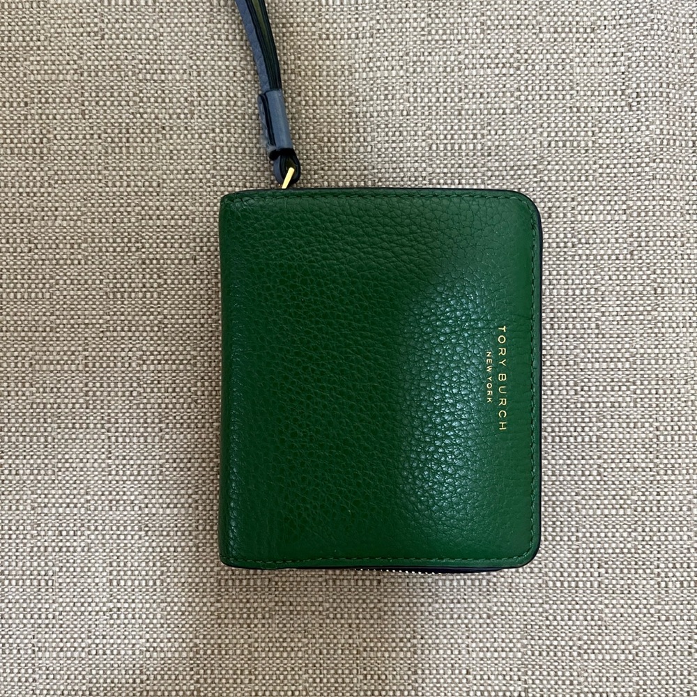 Tory Burch Forest Green Leather Wallet